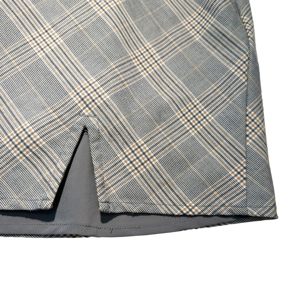 ABERCROMBIE & FITCH Y2K Plaid Mini Skirt • Medium • gray, tan, white - Picture 3 of 7